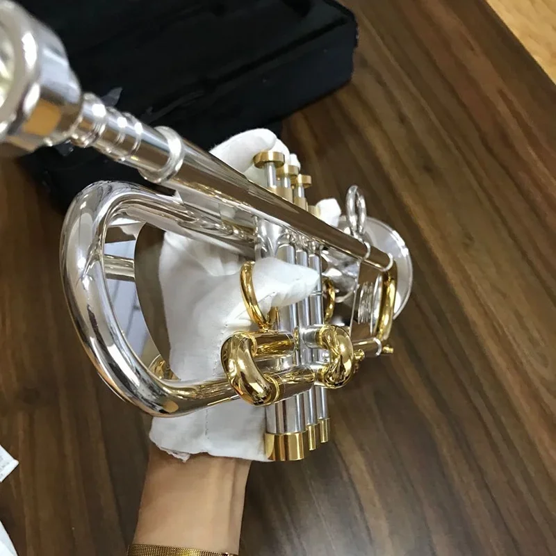 musical instruments high quality practical beginners play two-color silver plated B-flat trumpet