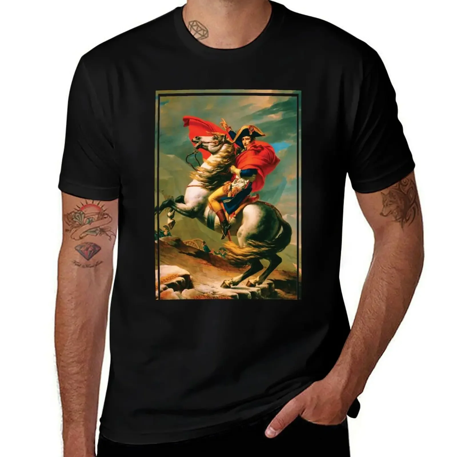 

Napoleon at the Great St. Bernard by Jacques Louis David T-Shirt funny meme t-shirts mens funny t shirts