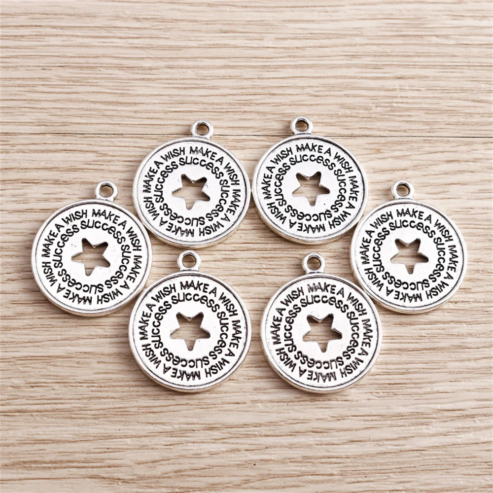 Tusember 10 Stück Legierungs-Metallsterne in Antiksilberfarbe, Anhänger für Ohrringe, Halsketten, DIY-Schmuckherstellung, handgefertigte Schmuckteile – Detail 4