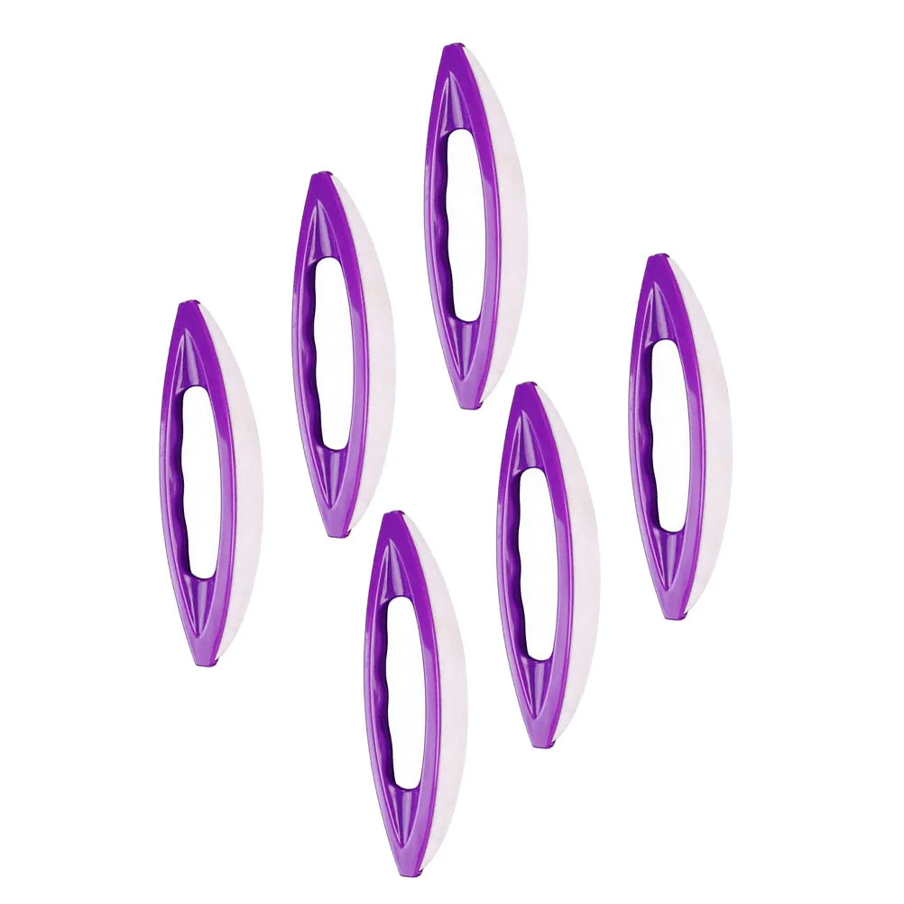 6Pcs Nail Buffer Set Purple Sheepskin Waxing Brush For Durable Portable Polishing Tool Nail Art Brush Lightweight Travel Kit