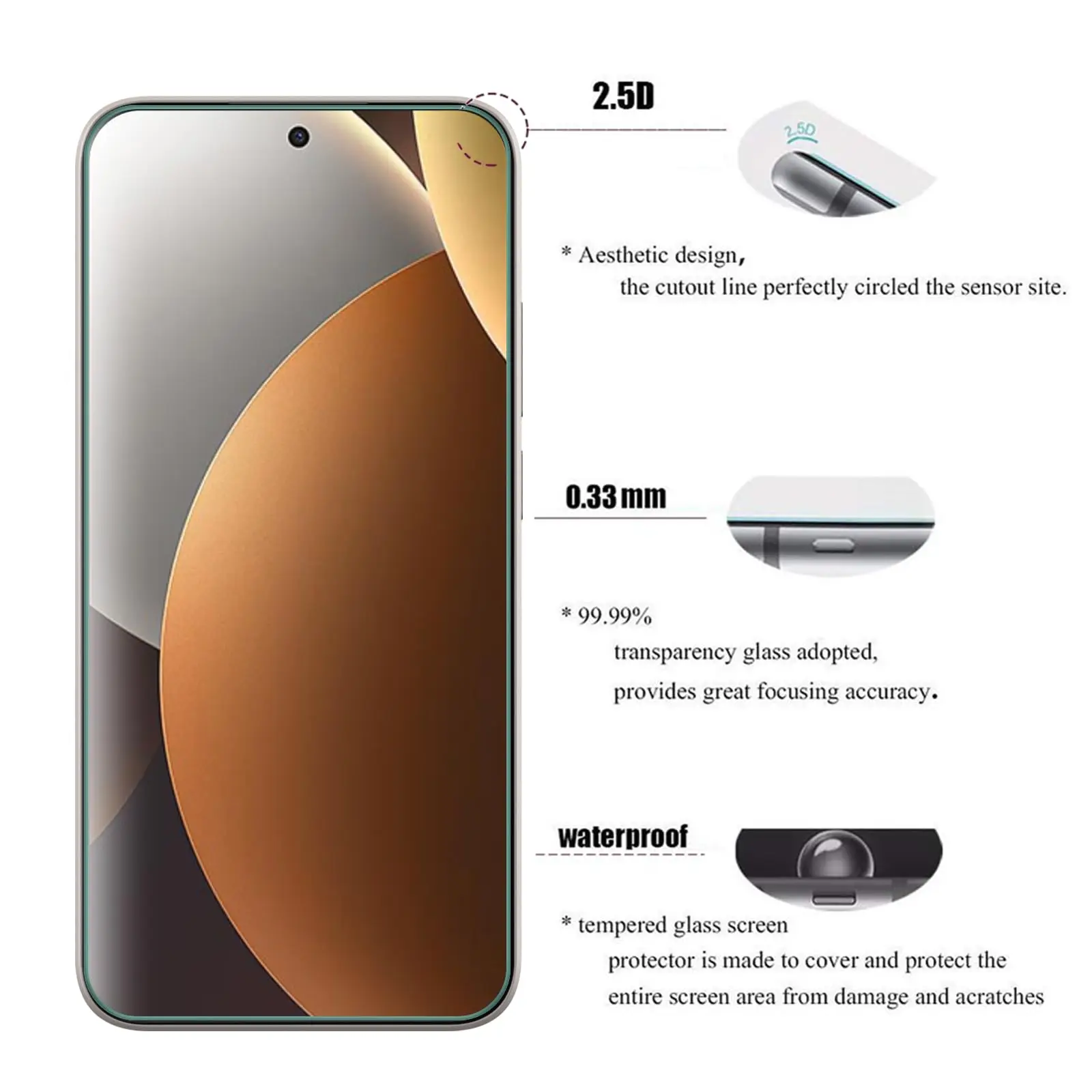 Für Redmi Note 15 Pro 5G 6,83 Zoll Displayschutzfolie aus gehärtetem Glas, Kristallklar 9H HD, kratzfest, case-freundlich. – Detail 4