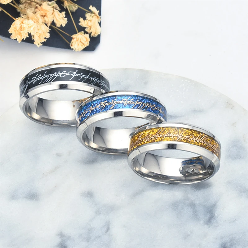 Customize Your Exclusive Name Stainless Steel 3D One Ring Power Refined Wedding Ring Couple Fashion Movie Jewelry Gift Wholesale