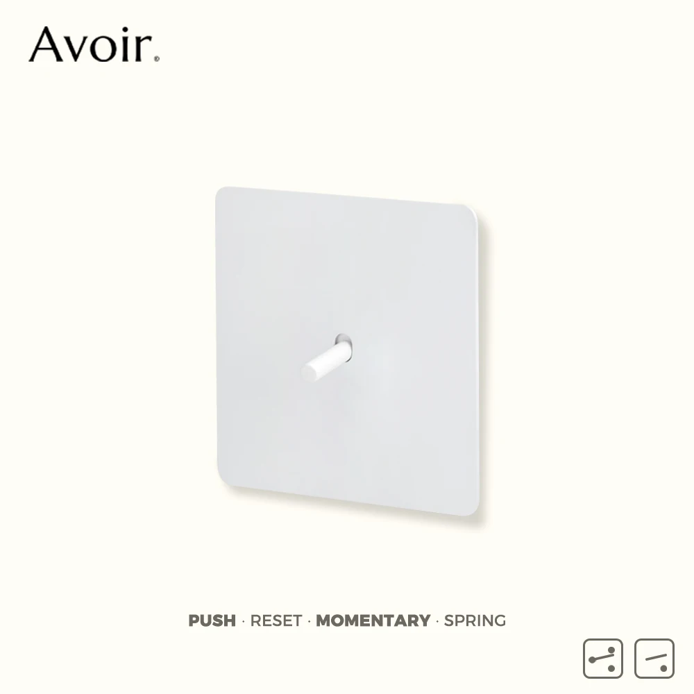 

Avoir White Stainless Steel Panel Push Button Momentary Home Decoration Toggle Switches Usb Wall Socket 220V EU FR Reset Switch