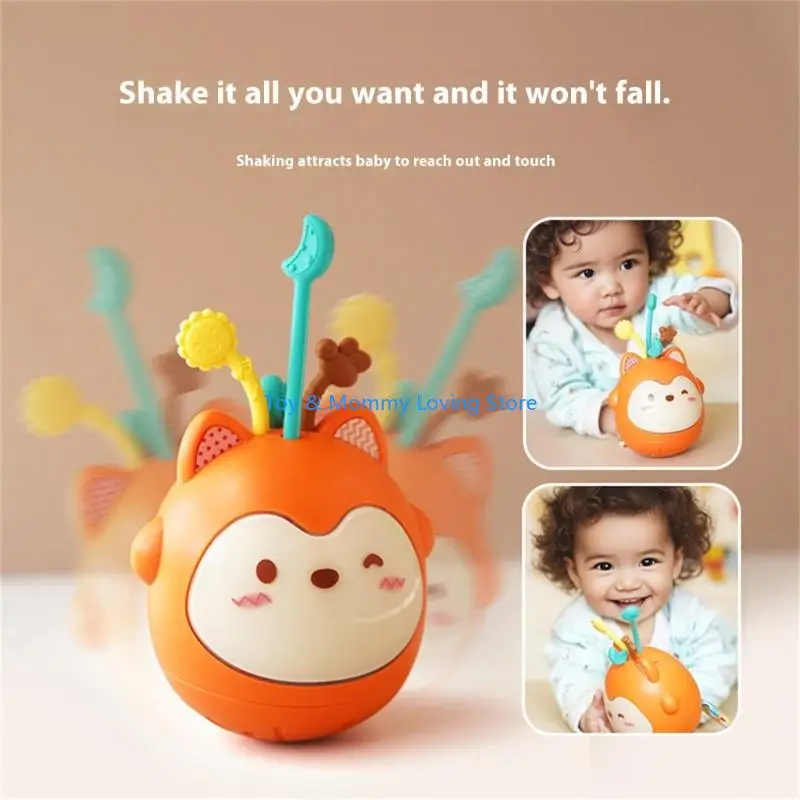 Y1QF Musical Teething Wobble Toy For Babies Sensory Development Infant Shower Gift
