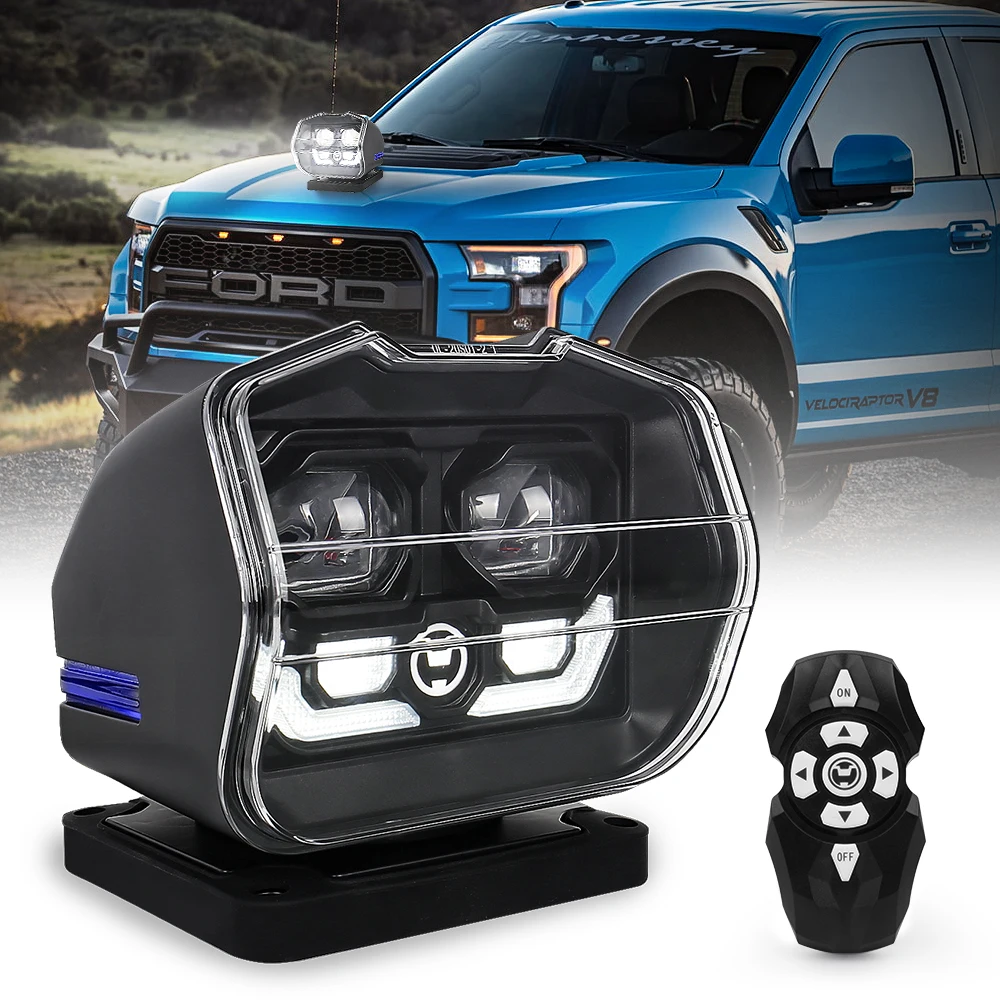 

OVOVS 60W 360 Degree Rotating Remote Control Search Work Light with Magn-etic Base LED Search Lights for Boat Home Field