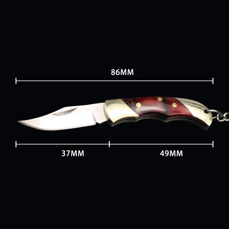 Draagbare Outdoor Zakmes Mini Fruit Mes Sleutelhanger Sharp Multifunctionele Emergency Rescue Snijgereedschap