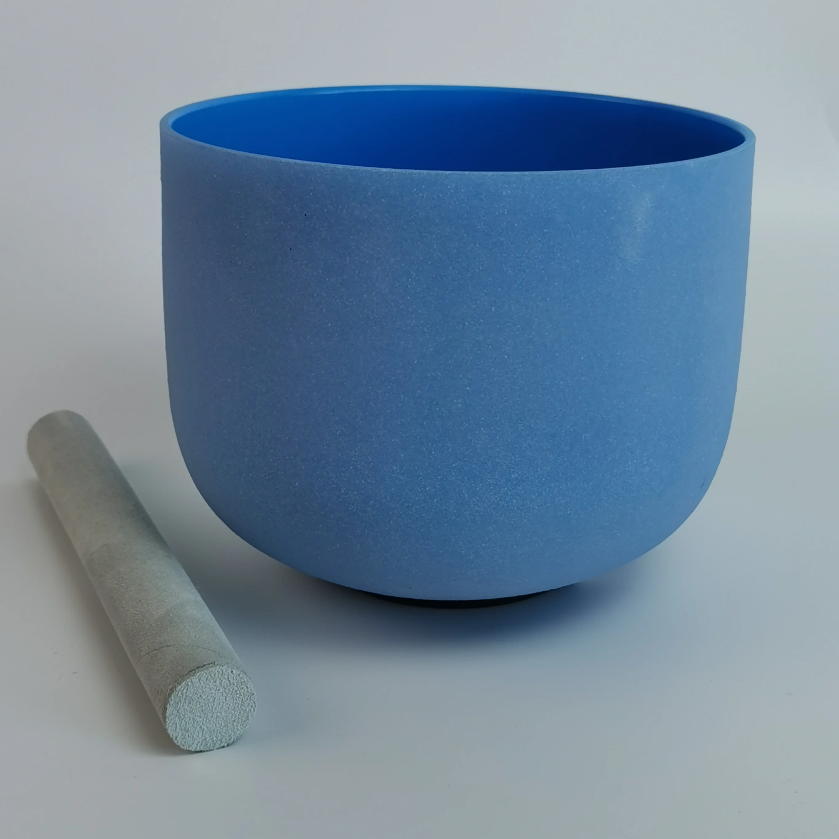 8inch Random Note Blue Colored Quartz Crystal Singing Bowl Chakra With Mallets,O-ring Included for Yoga Sound Healing Bath