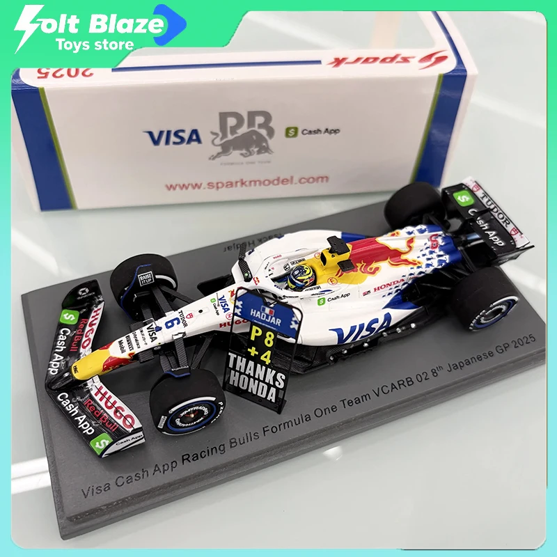 Spark 1/43 Scuderia AlphaTauri F1 RB02 Isack Hadjar Pirelli Tag modelo de coche GP japonés edición limitada coches coleccionables regalos para niños