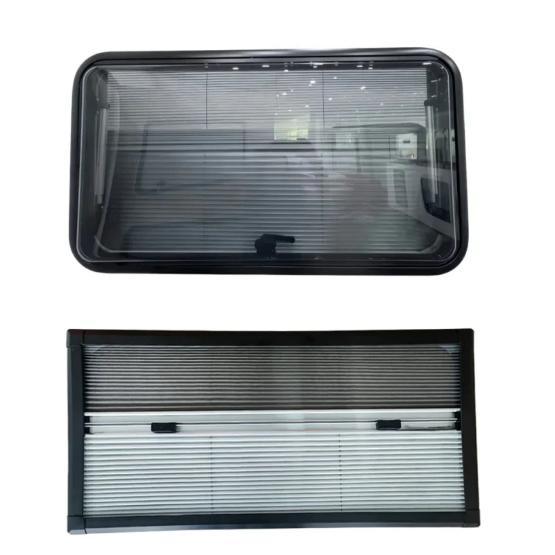 900*550mm RV Outer Push Out Window With Integrated Pleated Blackout Blind