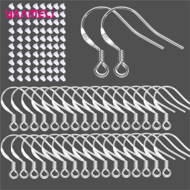 

Wholesale 200Pcs Lot Making DIY Jewelry Findings 925 Sterling Silver Hook Earring Pinch Smooth Earwires Crystal Women Gift