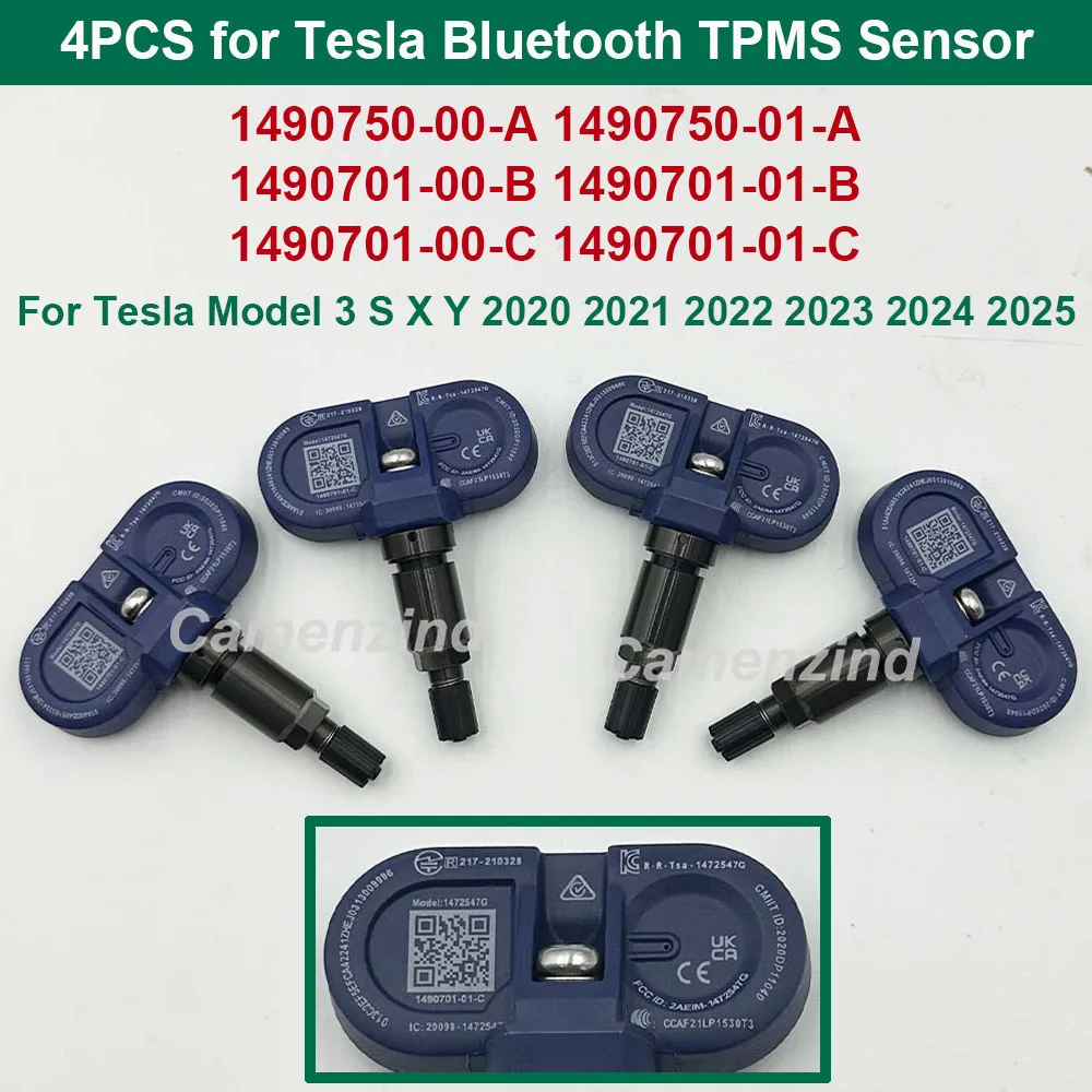 

4 шт. 1490701-01-B 1490701-00-B TPMS Bluetooth датчик давления в шинах для Tesla Model 3 S X Y 2020-2025 1490750-01-A 1490701-01-C