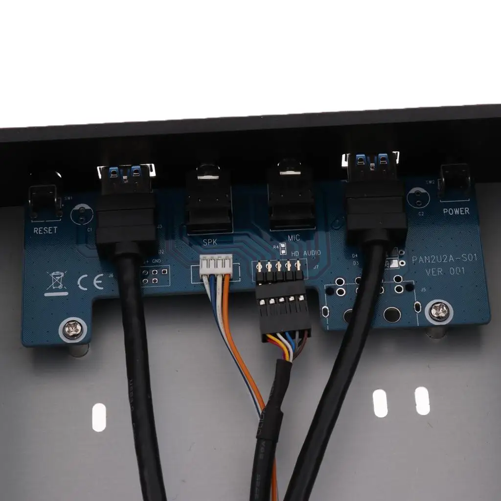 Iron Shell USB Hub 3.0 Front Panel Dual Port Audio Compatible Splitter for PC Case Expansion