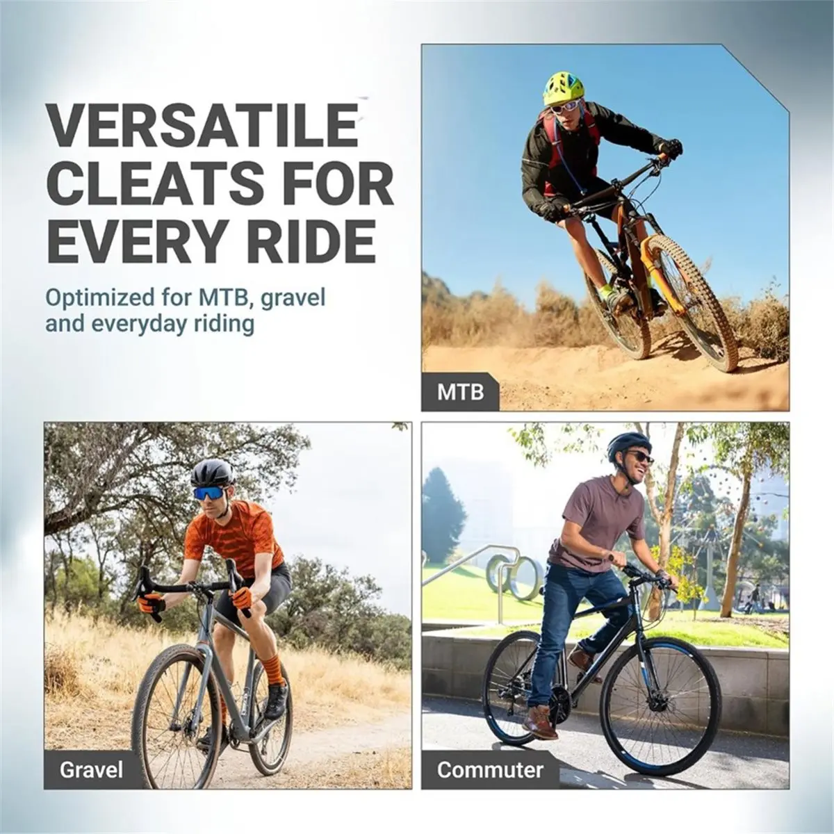 Bike Cleats for SPD & Look X-Track Pedals for ,Indoor Cycling, and Mountain Biking Easy Cleat Release