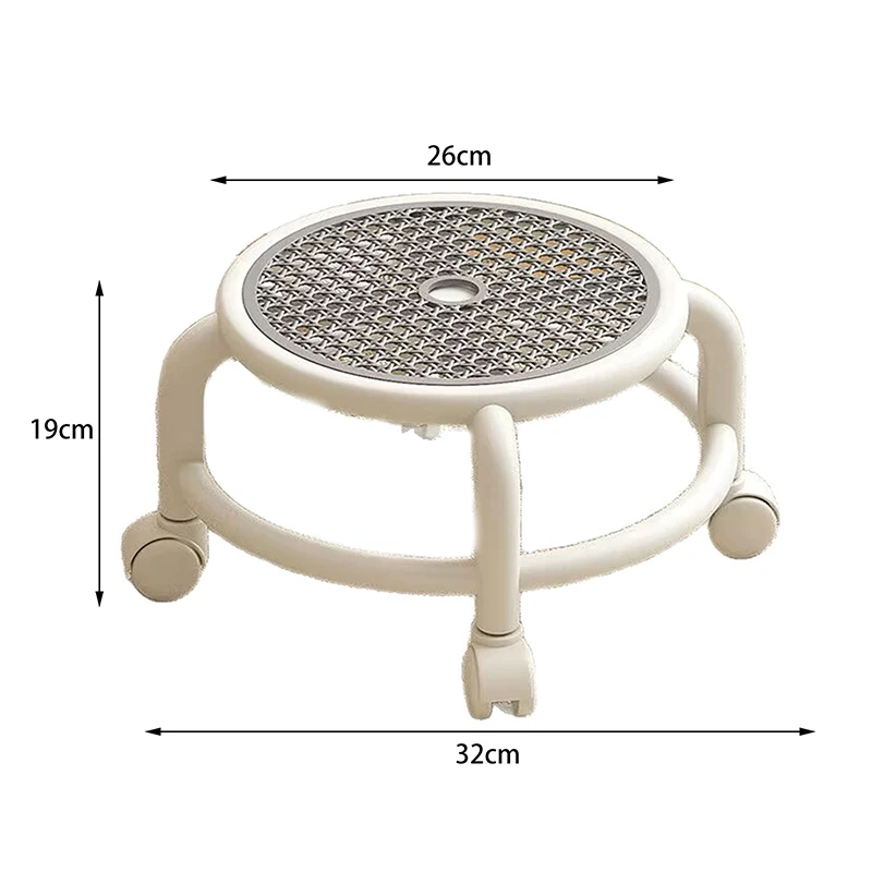 Universal Swivel Rolling Stool Round Low Small Grey Wheel Kids Adult Strong Capacity Practical Storage image 4