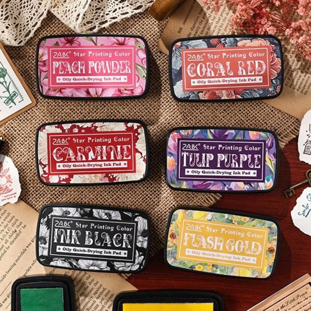 

New Colorful Ink Pad Rectangular School Accessories Inkpad Easy to Use Self Ink Stamp for Planner Stamps Scrapbook