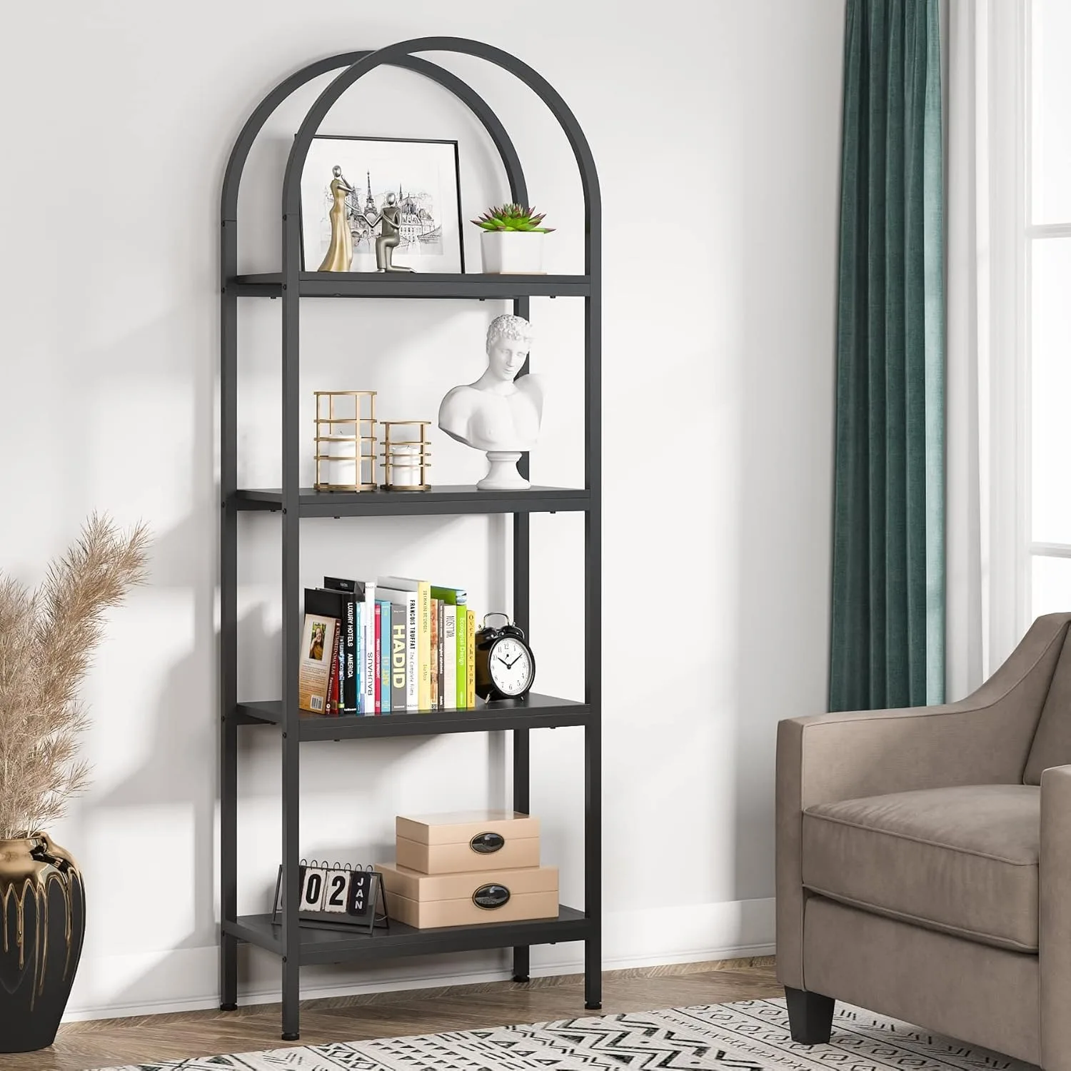 4-Tier Open Bookshelf, 70.8