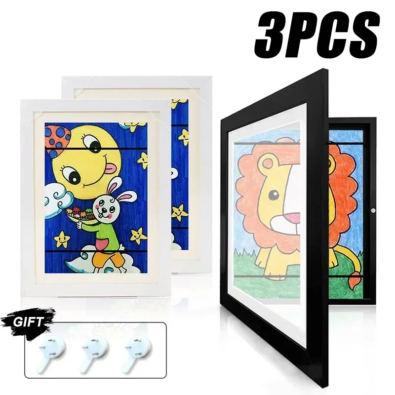 Children Art Frames Magnetic Front Opening for Poster Photo Drawing Paintings Pictures Kids Art Pictures Display Frames