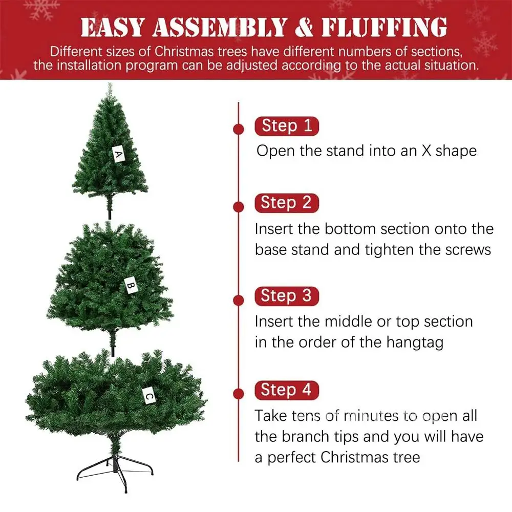 8 FT Extra Large Christmas Tree 1500 Tips Full Reusable To Assemble Tree Easy Green/Pink/White Tree Metal with Xmas Stand