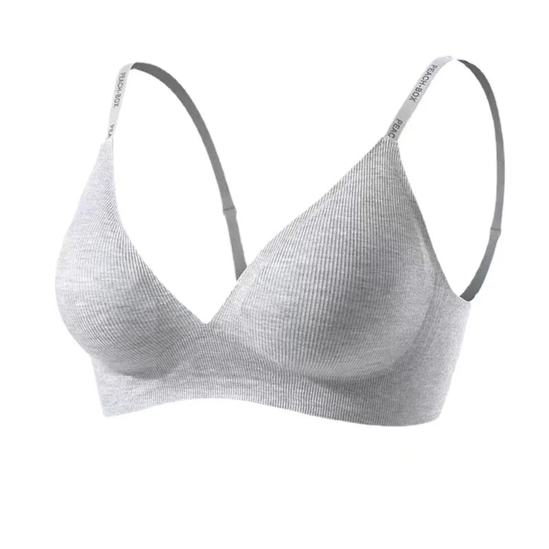 Top New Threaded Non-marking Women\'s Bra Without Steel Ring Gathering Anti-sagging Women\'s Underwear Sports Comfortable Bra