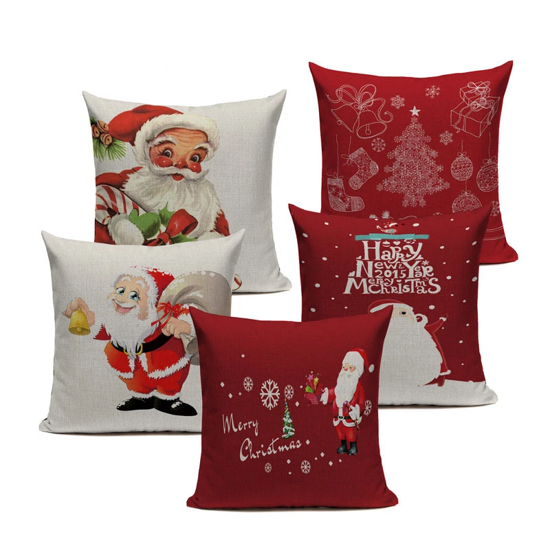 45cm*45cm Christmas Cushion Cover Xmas Ambience Square Pillow Case Sofa Home Christmas Gifts