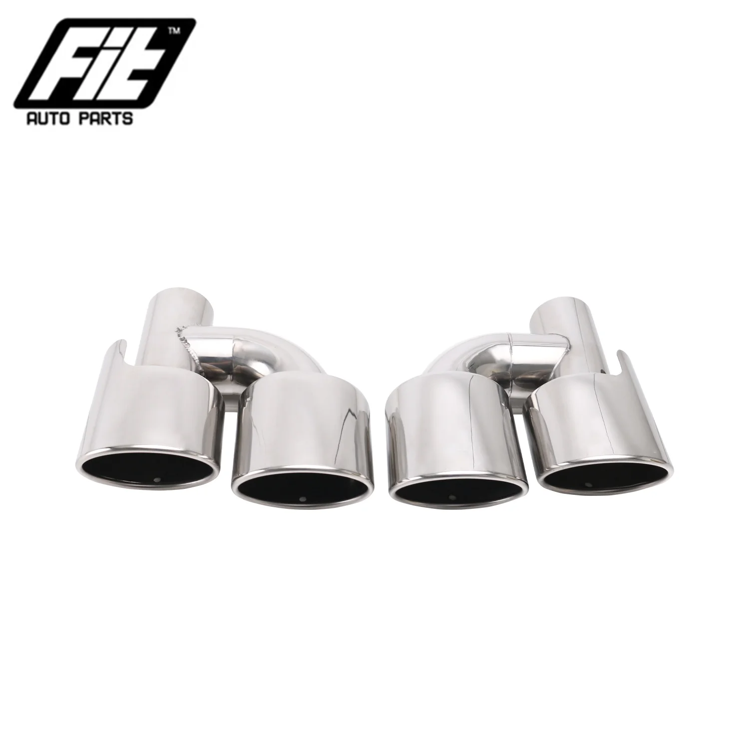 

1PCS Stainless Steel 304 Double Outlet Nozzle Rear Muffler Tip Oval Exhaust Pipe Muffler Car Accessories
