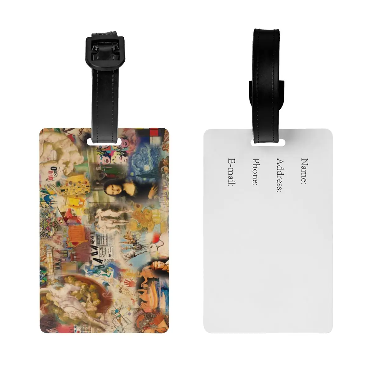 Van Gogh History Of Art Luggage Tag Da Vinci Mona Lisa Picasso Painting Suitcase Baggage Privacy Cover ID Label