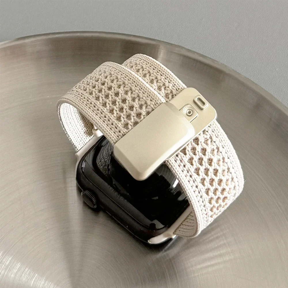 

Nylon Magnetic Band for Apple Watch 49/46/45/44/42/41/40mm, Series 10/9/8/7/6/5/4/Ultra