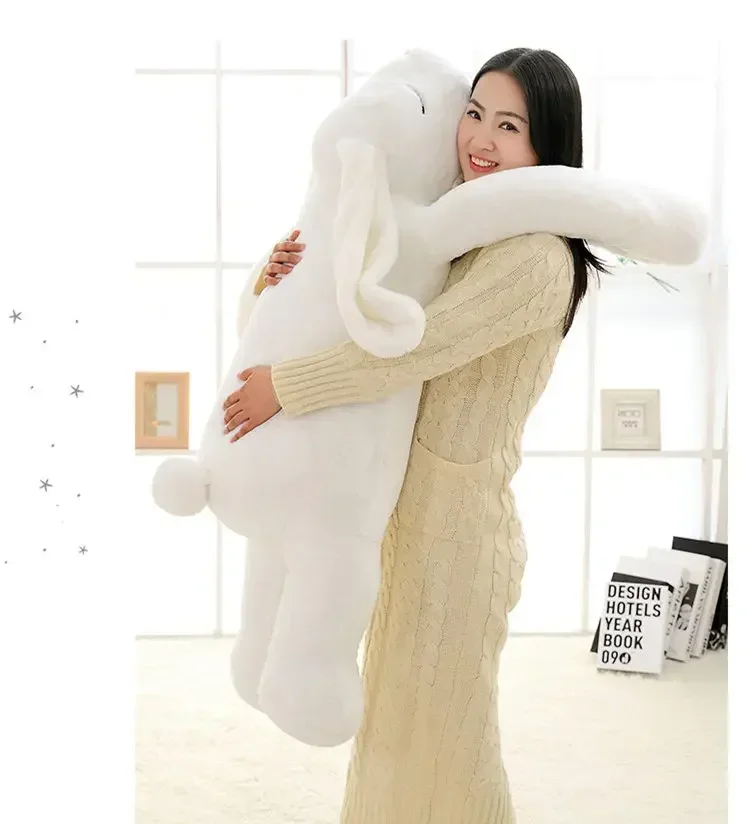 [Funny] Large size 120cm Soft Cartoon Big Ear rabbit Plush Toy Giant Animal Rabbit Stuffed Pillow Girl Doll kids gift