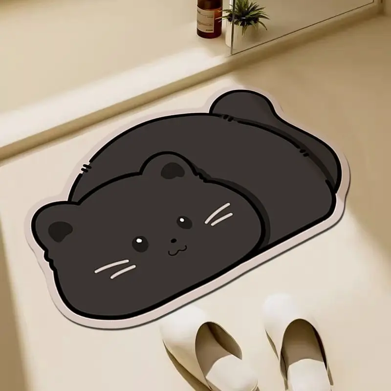 Diatom mud bathroom absorbent floor mat bathroom door floor mat household quick-drying non-slip cartoon floor mat