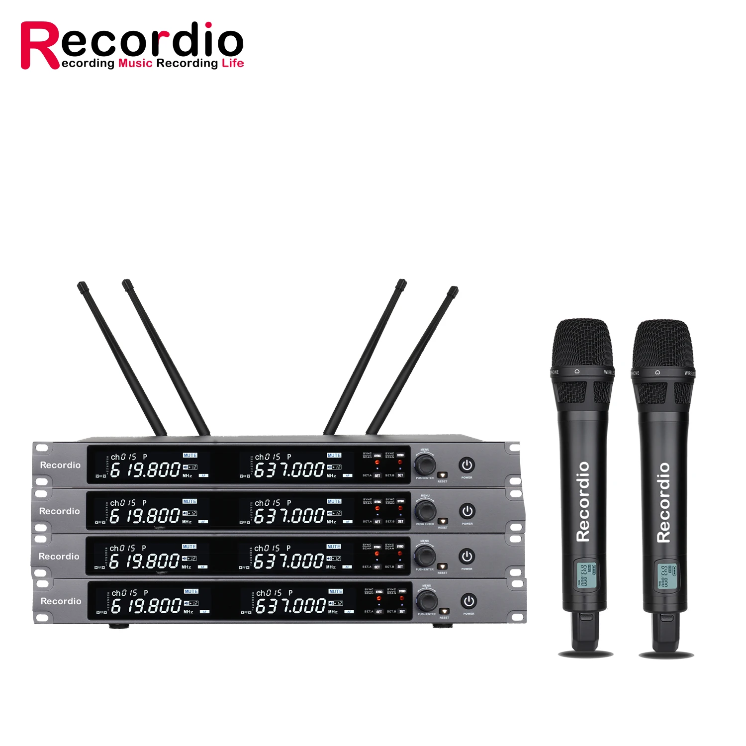 GAW-SM35 True Diversity 300 Meter Two Channel Wireless Microphone  2*200 Channel for Professional Performances and High-end KTV