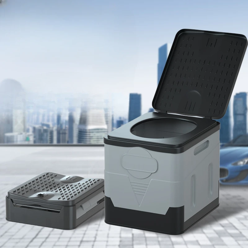 Car outdoor toilet portable deodorant toilet folding curing agent toilet adult emergency camping self-driving