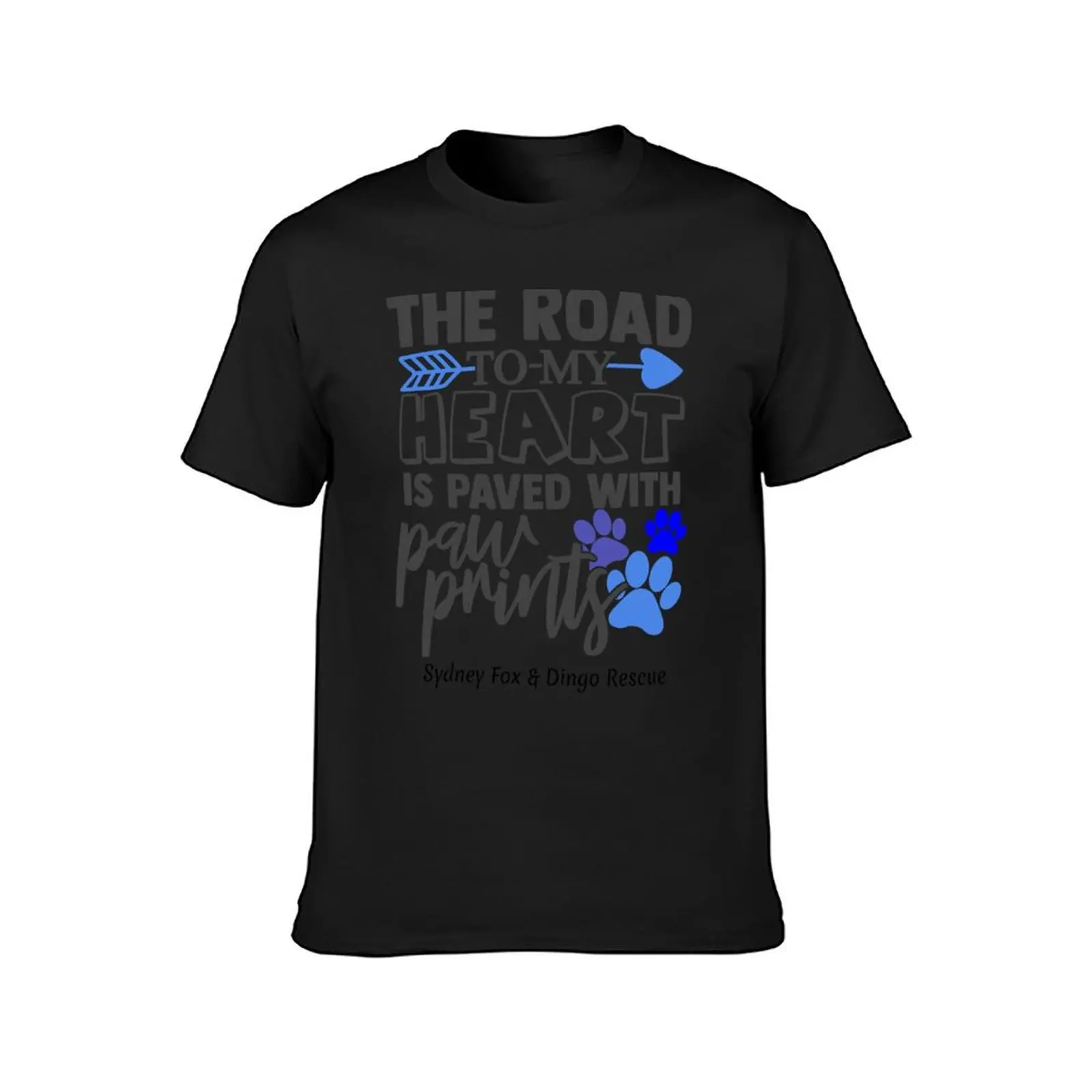 The road to my heart is paved with paw prints T-Shirt graphics summer clothes vintage fitted t shirts for men