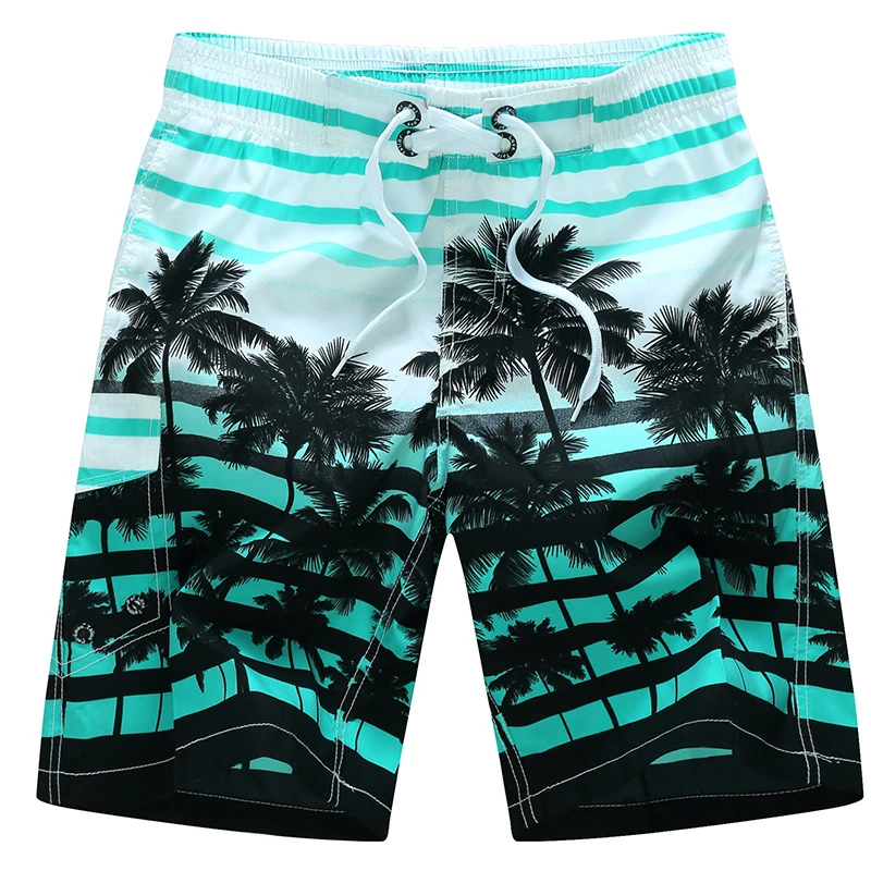Sommer Herren Fluoreszierend Grüne Kontrast-Print Schnelltrocknende Strandshorts - Lockere Fünfteilige Sportliche Lässige Surf-Shorts – Detail 5