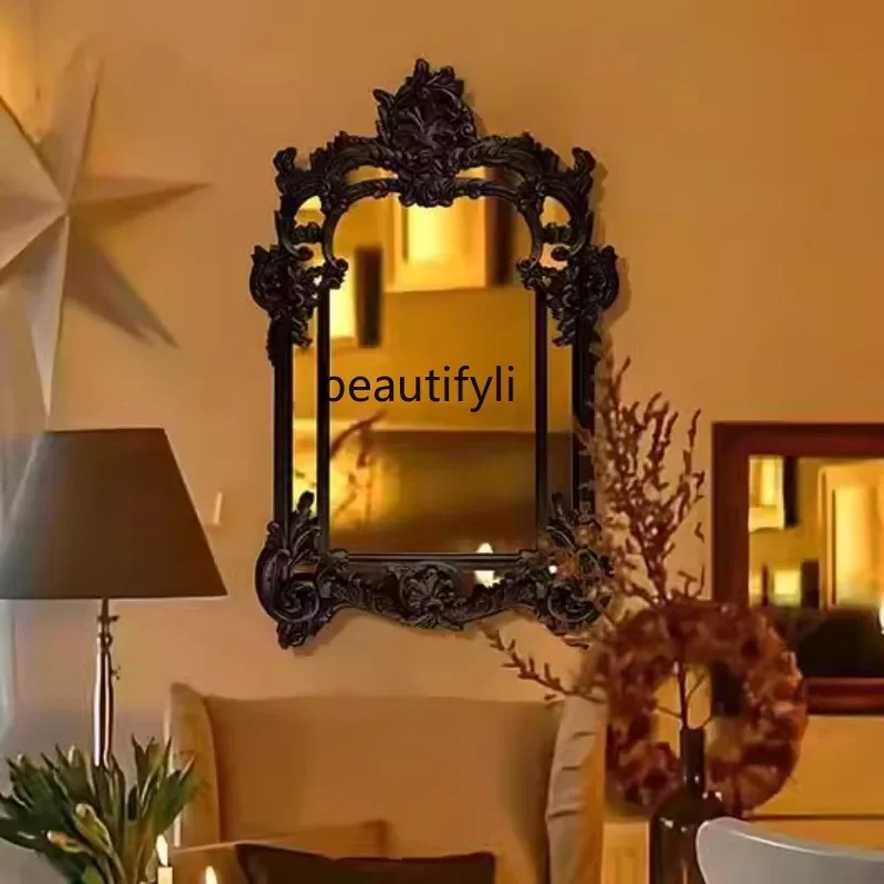 

ss K178 European home bedroom bathroom vanity mirror retro carved mirror porch fireplace wall decorative mirror