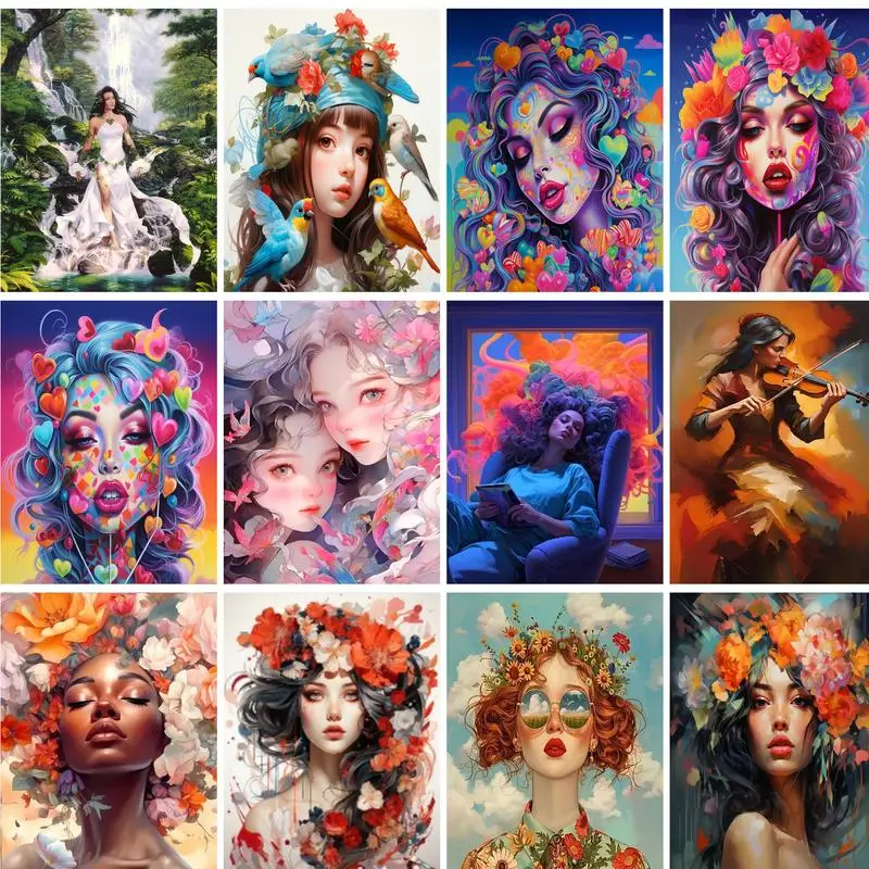 

GATYZTORY Paint By Number Anime Drawing On Canvas Wall Art Hand Painted DIY Picture Painting By Numbers Home Decoration