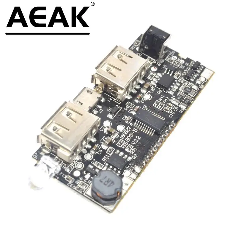 Cargador de batería para teléfono móvil, placa de módulo LCD LED, PCB, doble USB, 5V, 1A, 2,1a, 18650