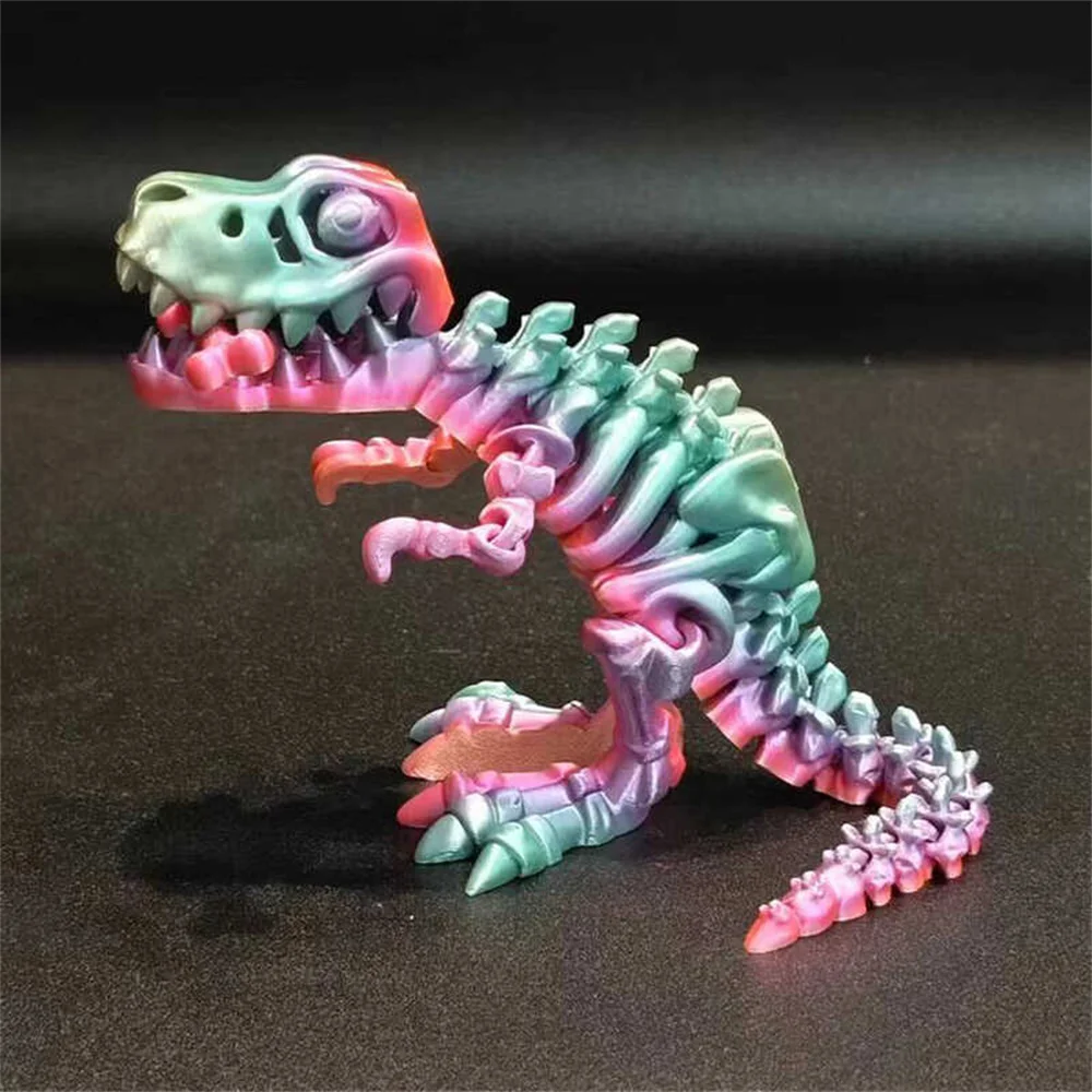 Figurines Miniatures 3D Printing Tyrannosaurus Rex Stall Market Dragon Ornaments Gift Joints Can Move Freely. Mouth Dinosaur