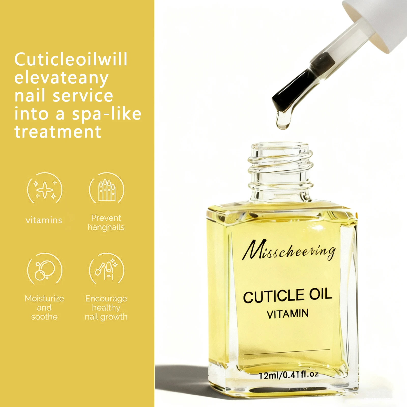 Huile nutritive pour favoriser la croissance des ongles, 12ml, pour réparer les ongles en couches douces et fines, superposition des ongles, huile de soin des ongles de haute qualité