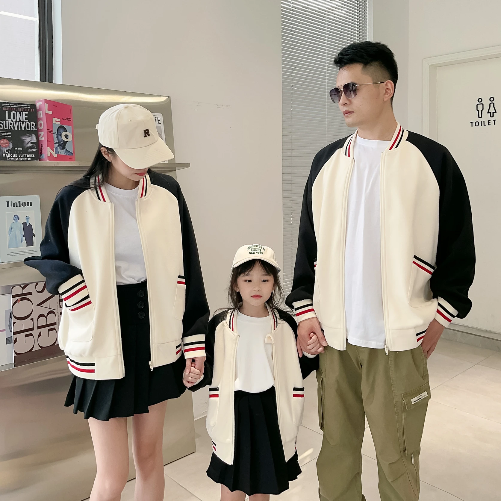 Family Jacket Fashion Mother Daughter Coat Women Girls Bomber Jacket Parents And Children Autumn Clothing Dad Son Kids Clothes