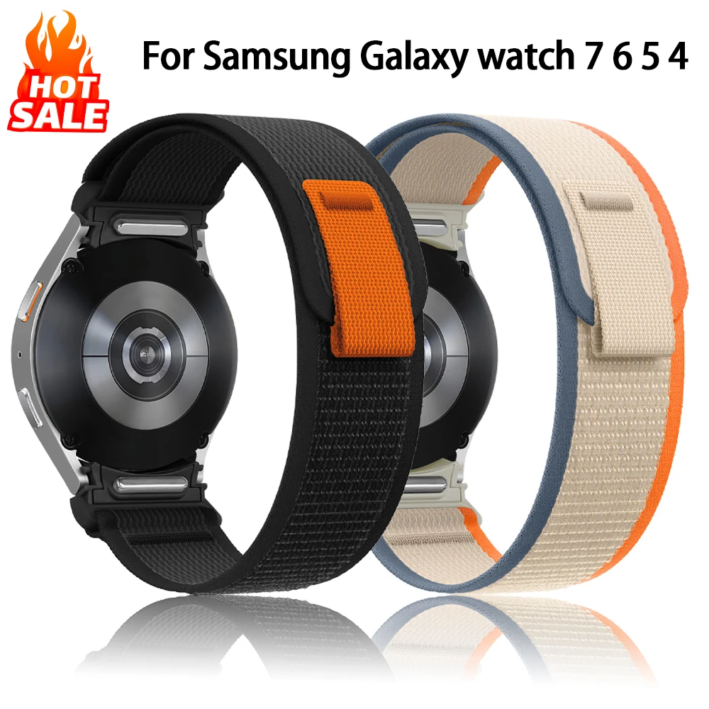 Trail LOOP band สำหรับ Samsung Galaxy Watch 7 6 5 4 44mm 40mm /fe/ 5 Pro 45mm สายรัดข้อมือไนลอน Correa 6คลาสสิก47mm 43mm
