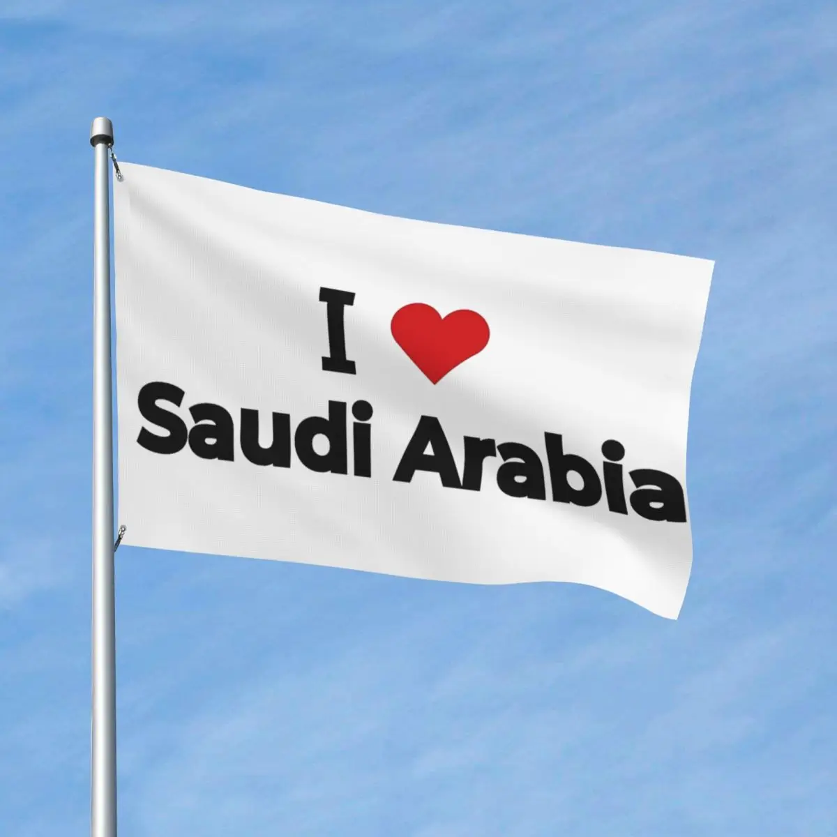 I Love Saudi Arabia Saudi National Day Flag Outdoor Banner 2 Grommets Decoration Vivid Color 2x3 3x5 4x6 5x8 FT Flags