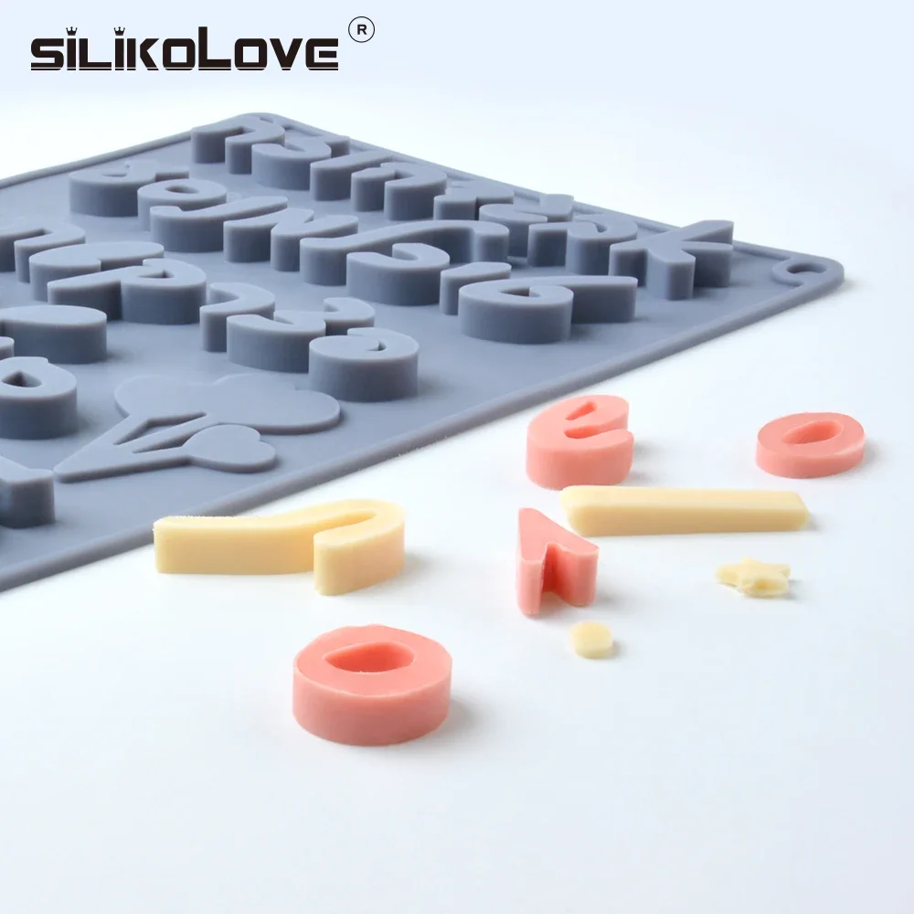 SILIKOLOVE Hebrew Letters Arabic Numbers DIY Silicone Chocolate Mold For Baking Cake Decorating Tools Bakeware Moulds