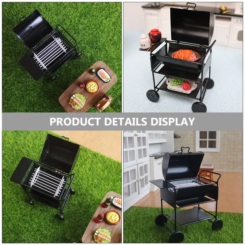 

Мини-гриль-решетка для барбекю, креативный миниатюрный гриль, декор для мини-домика, кухонный игровой реквизит, имитация барбекю, для приготовления пищи на открытом воздухе