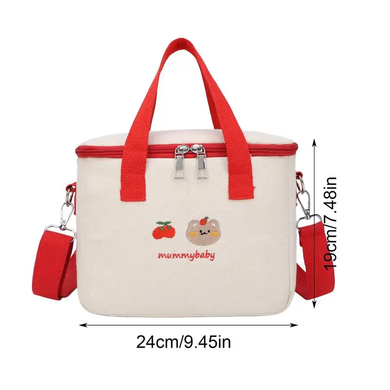 Diaper Tote Bag Cute Multifunctional Mommy Bag Diaper Bag Large Capacity Storage Bag With Insulation Layer Compartment