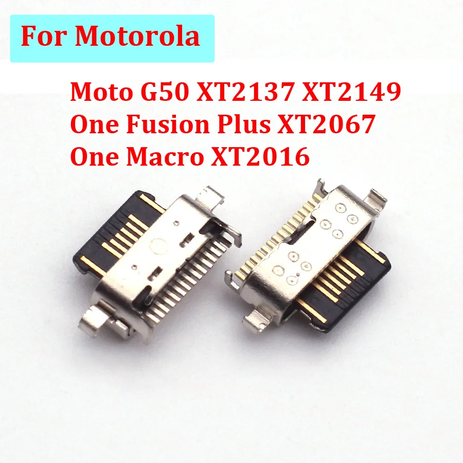 50-100Pcs Charging Dock Port For Motorola Moto G50 XT2137 XT2149/One Fusion Plus XT2067/One Macro XT2016 Usb Charger Connector