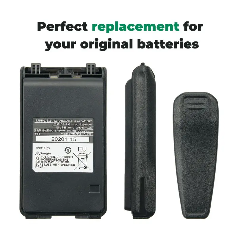 Baterai Radio BP-298 7.2V 2250mAh baterai isi ulang untuk Walkie Talkie IC-V86 Aksesori pengganti Radio dua arah