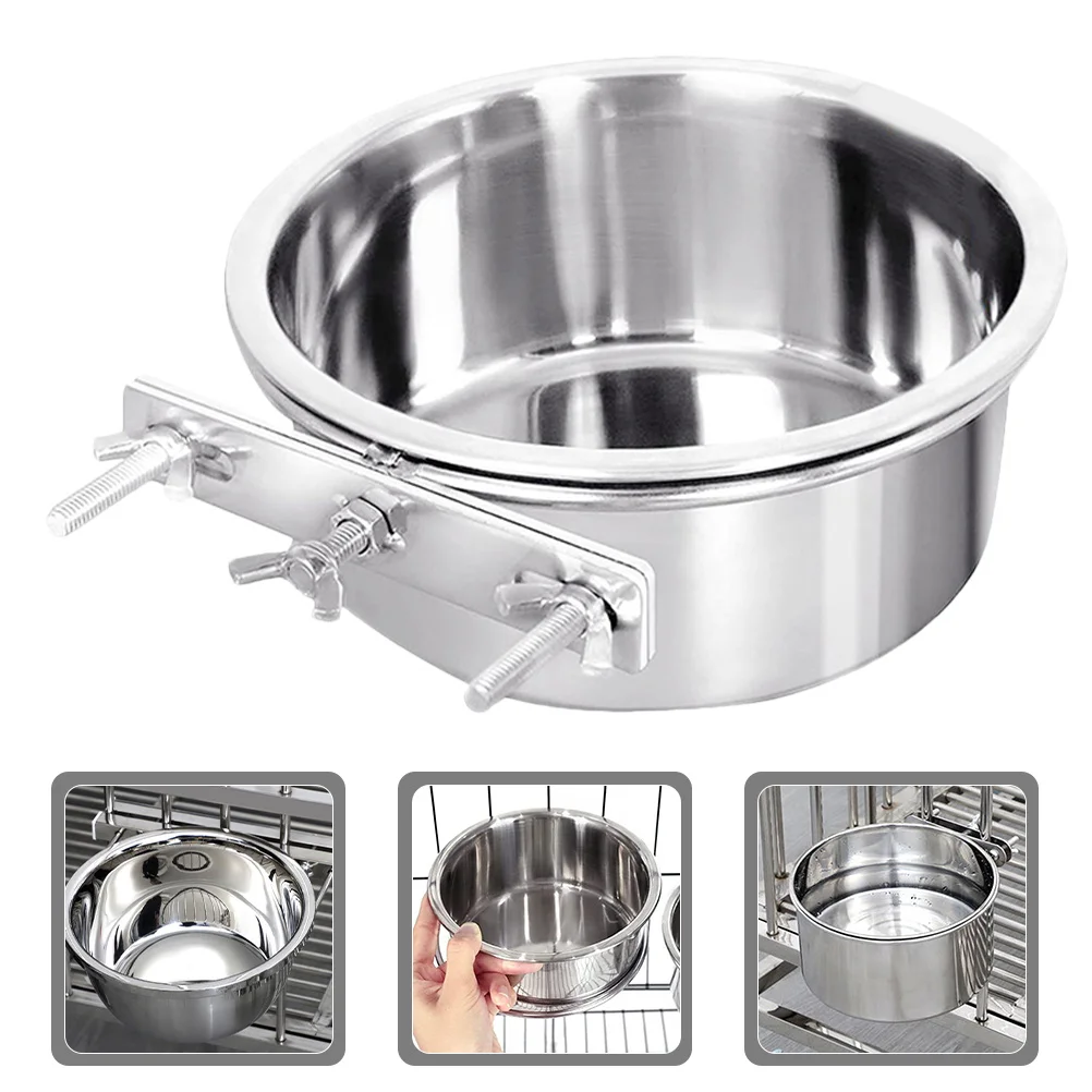 

2Pcs Stainless Steel Cat Bowl Large Capacity Wear-Resistant Dog Food Container Convenient Pet Feeding Bowl for Household Kitten