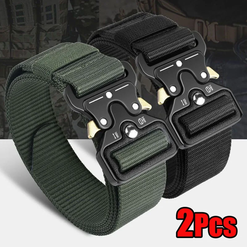 

Best Men's Tactical Belt Versatile Outdoor Hunting Canvas Belt Golf Combat Survival High Quality Canvas Nylon Sport Belt for Man