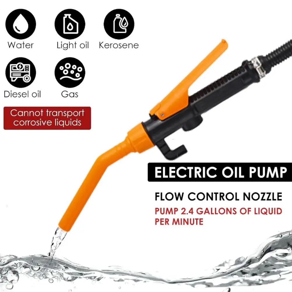 Liquid Oil Transfer Pump Water Pump Powered Electric Outdoor Car Vehicle Fuel Gas Transfer Suction Pumps Liquid Transfer Oil