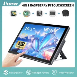 Unew 10,1 Zoll Raspberry Pi Touchscreen-Display 1280 x 800 HD IPS LCD-Monitor mit Lüfterlautsprecher Typ C USB HDMI-Unterstützung Pi 4